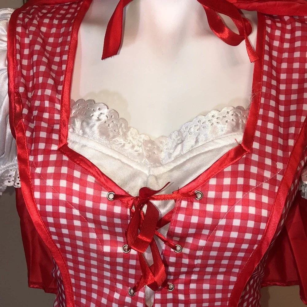 Costume RED RIDING HOOD Sexy Dress With Cape Adult Size Medium 6-8 - Picture 2 of 16